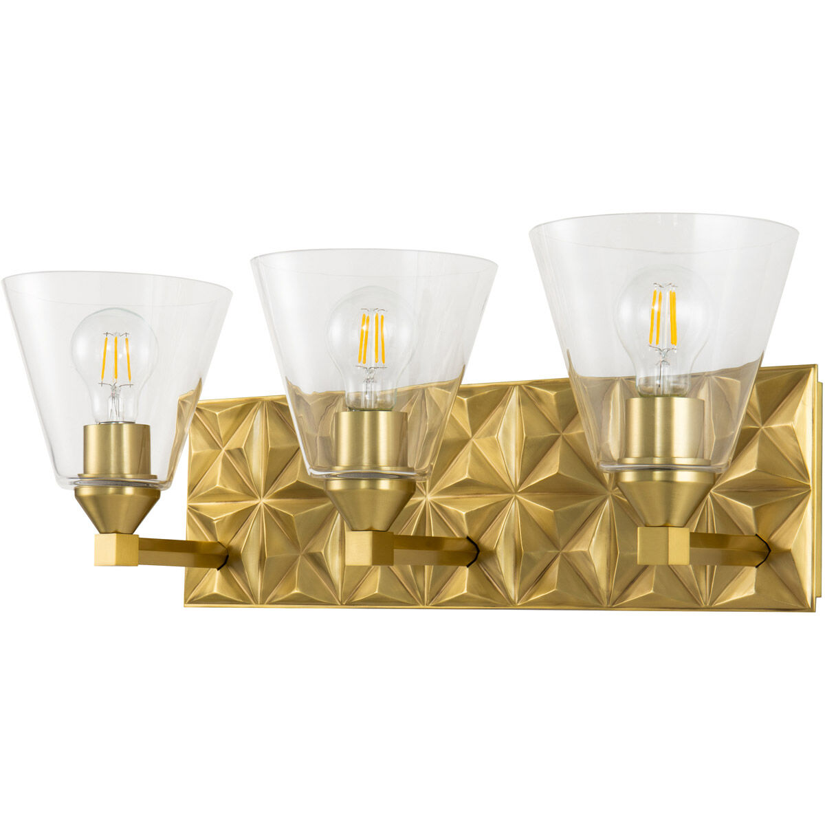 Alpha 3 Light 25 inch AGB Bath Light Wall Light in Antique Brass